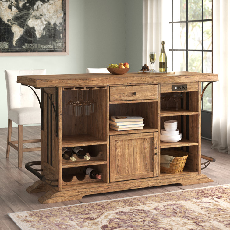 17 Stories Keyon Wooden Bar with Wine Storage & Reviews Wayfair